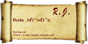Ruda Jónás névjegykártya